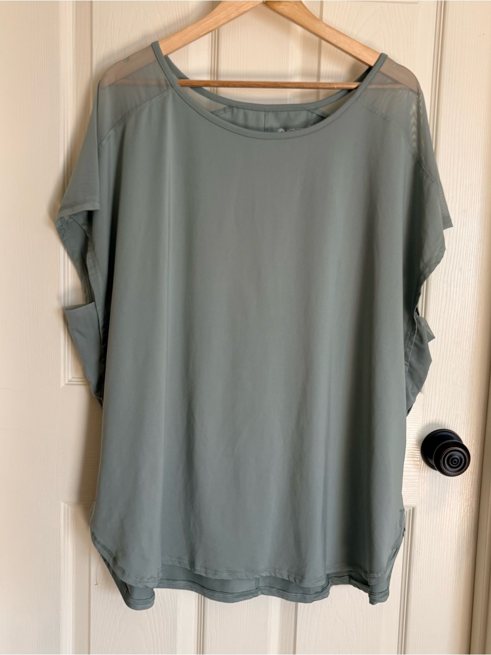 Penningtons Active Zone Sage Green Short Sleeve Workout Top